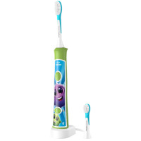 Щітка зубна електр. Philips, Sonicare For Kids, 62т. колив/хв, насадок-2, світло-зелений