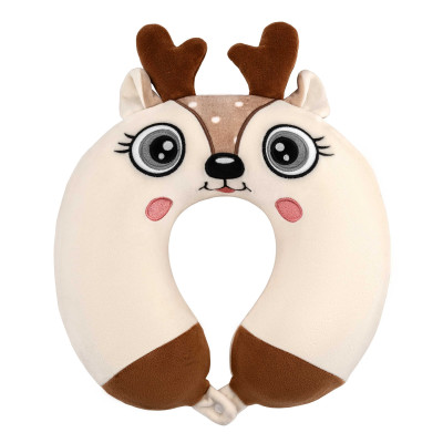 Подушка для шиї ARDESTO Travel Reindeer 30х30см, поліуретанова піна, білий