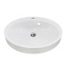 Раковина, умивальник Adamant Lauf New, штучний камінь, овальна, без отвору для змішувача, з отвором для переливу, 540х445х130мм, накладний, білий