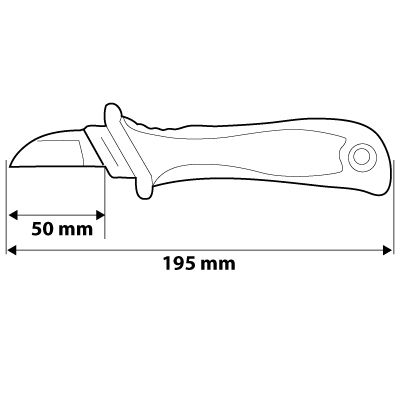 Neo Tools Ніж монтерський, діелектричний, для робіт під напругою 1000В, лезо 50мм, 190мм Neo Tools Ніж монтерський, діелектричний, для робіт під напругою 1000В, лезо 50мм, 190мм