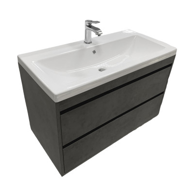 Раковина, умивальник Adamant CERS, штучний камінь, прямокут., з отвором для змішувача, з отвором для переливу, 895x450x158мм, накладний, білий