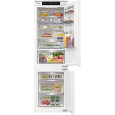 Холодильник Gorenje вбудований з нижн. мороз., 177x69x55см, 2 двері,252(76)л, А+, NF+, Зона св-ті, Диспл, Wi-Fi, Біли
