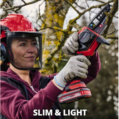 Пила ланцюгова акумуляторна Einhell GE-PS 18/15 Li BL Kit PXC 18В акб 1х2.5А·год шина 158мм різ 125мм 4.8м/с ЗП 1.1кг