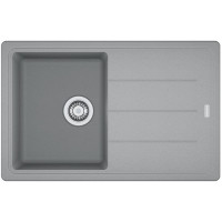 Мийка кухонна Franke Basis, фраграніт, прямокутник, з крилом, 780х500х200мм, чаша - 1, накладна, BFG 611-78, сірий камінь