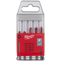 Набір свердел по склу та кахелю Milwaukee GENII, 4-8мм, кейс, 5шт