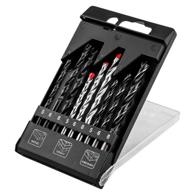Набір свердл GRAPHITE по металу, цеглі: 5-6, 8, 9шт