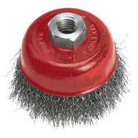 Щітка чашкова Verto, торцевий, рифлений дріт, 100мм, різьблення M14