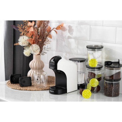 Кавоварка Ardesto капсульна, 0.8л,  капсули Nespresso, Nescafe Dolce Gusto, мелена кава, сенсорне керування, білий