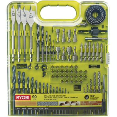 Набір біт і свердел Ryobi RAKDD90 90шт кейс