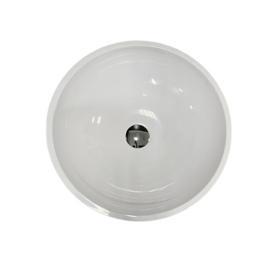 Раковина, умивальник Adamant KREIS, штучний камінь, кругла, без отвору для змішувача та переливу, 420х150мм, накладний, чорно-білий