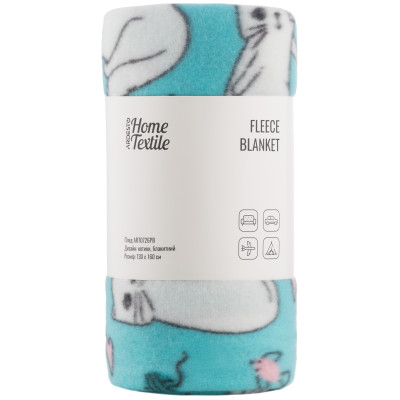 Плед ARDESTO Fleece 130x160см, 100% поліестер, котики, блакитний