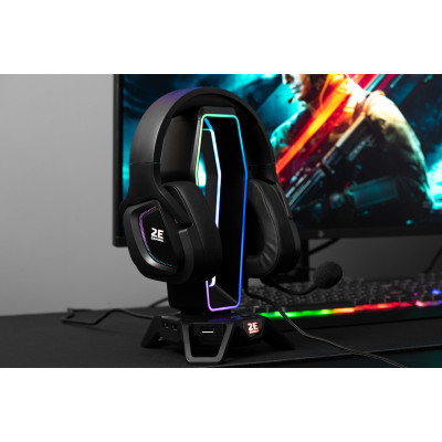 Гарнитура игровая 2E GAMING HG340, 7.1, USB-A, RGB, 2м, черный (2E-HG340BK)