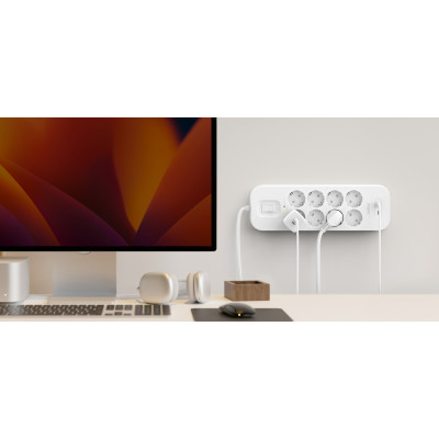 Подовжувач-фільтр мережевий Belkin 8хТип F, 3x1.5мм кв, 16А, USB-C/USB-C 30Вт, з захистом від перенапруги, 2м, білий Подовжувач-фільтр мережевий Belkin 8хТип F, 3x1.5мм кв, 16А, USB-C/USB-C 30Вт, з захистом від перенапруги, 2м, білий