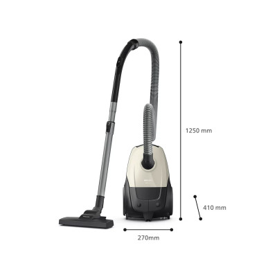 Пилосос Philips мішковий Series 1000, 750Вт, конт пил -3л, НЕРА, біло-сірий