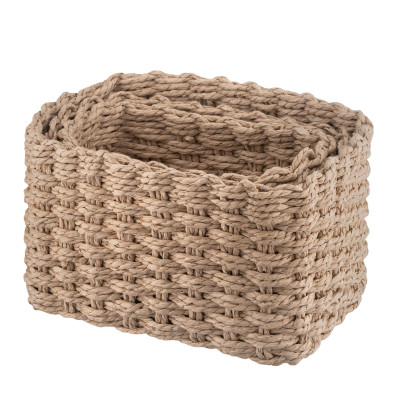 Набір кошиків плетених для зберігання ARDESTO Prestigio (3.3/2.2/1.4л), 3 предмети, паперовий шпагат, бежевий