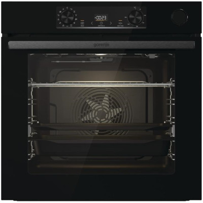 Духова шафа Gorenje електрична, 77л, A+, пара, дисплей, чорний