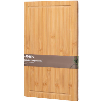 Дошка кухонна з жолобом ARDESTO Midori, 40х28х1.5см, бамбук Дошка кухонна з жолобом ARDESTO Midori, 40х28х1.5см, бамбук