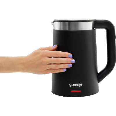 Электрочайник Gorenje 1.7л, Strix контроль, LED дисплей, черный