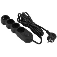 Подовжувач мережевий 2E Plus 3м, 4xТипF, 10A, чорний Подовжувач мережевий 2E Plus 3м, 4xТипF, 10A, чорний