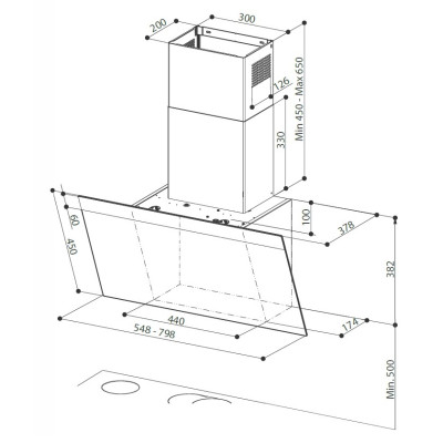 Faber Витяжка похила, 80см, 1169м3г, Daisy + Wh A80, білий