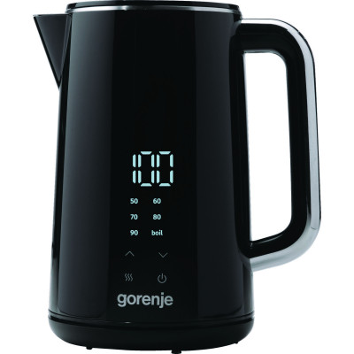 Электрочайник Gorenje 1.7л, двойные стенки, LED дисплей, Strix контроль, черный (K17DWD)