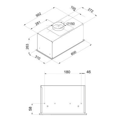 Витяжка Hansa вбудована, 60см, 425м3ч, чорний Витяжка Hansa вбудована, 60см, 425м3ч, чорний