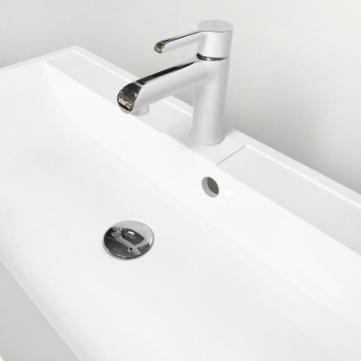 Раковина, умивальник Adamant STRENG NEW, штучний камінь, прямокут., з отвором для змішувача, з отвором для переливу, 990x410x123мм, накладний, білий Раковина, умивальник Adamant STRENG NEW, штучний камінь, прямокут., з отвором для змішувача, з отвором для переливу, 990x410x123мм, накладний, білий