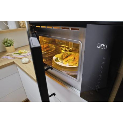 Gorenje Мікрохвильова піч вбудовувана, 25л, електр. управл., 900Вт, гриль, дисплей, інвертор, чорний