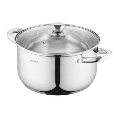 Каструля ARDESTO Gemini Gourmet, скляна кришка, 5.8 л, нержавіюча сталь