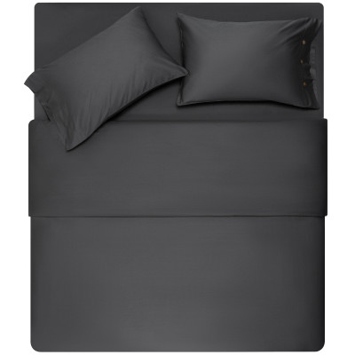 Простирадло на резинці ARDESTO Mix&Match Premium, 160х200+30см, 100% бавовна, сатин, сірий