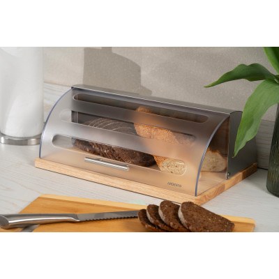 Хлібниця ARDESTO Gemini 39х27х15см, дерево, пластик, нержавіюча сталь