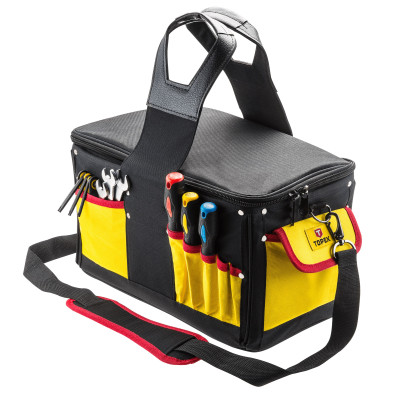 Topex Сумка для інструменту, 16 зовнішніх та 12 внутрішніх кишень, посилені ручки, зміцнене дно, 41х23х23 см Topex Сумка для інструменту, 16 зовнішніх та 12 внутрішніх кишень, посилені ручки, зміцнене дно, 41х23х23 см