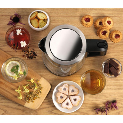 Електрочайник Gorenje 1.7л, 2,200 Вт, strix контроль, скло, нерж Електрочайник Gorenje 1.7л, 2,200 Вт, strix контроль, скло, нерж