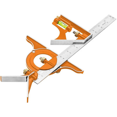 Кутник Neo Tools, 30см, мультикомбінований, транспортир, рівень, тримач алюміній Кутник Neo Tools, 30см, мультикомбінований, транспортир, рівень, тримач алюміній