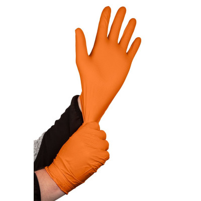 Рукавички робочі/медичні Neo Tools, перфоровані нітрилові, р.XL, помаранчевий, 50шт