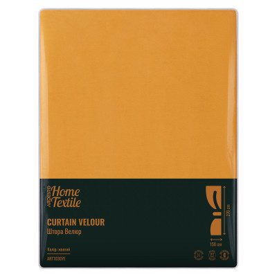 Штора ARDESTO 150х270см, велюр, 100% поліестер, жовтий