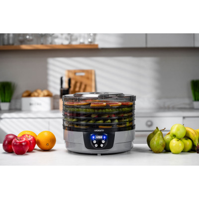 ARDESTO Сушарка для продуктів FDB-532TTC, 250Вт, піддонів -5x3см, діаметр-32см, макс-70°С, таймер, електр. управління, пластик , білий