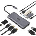Acer Хаб USB-С > 2xUSB-A3.2/2xUSB-A2.0/SD/TF/2xHDMI/1xDP/1xRJ45/mini-jack, 0.15м, сірий