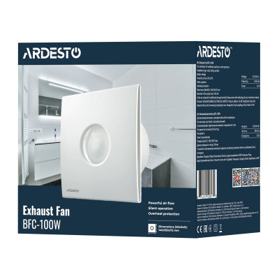 Витяжний вентилятор ARDESTO 15 Вт, 70 м3/г, 2400 об./хв., 30 дБ, білий Витяжний вентилятор ARDESTO 15 Вт, 70 м3/г, 2400 об./хв., 30 дБ, білий