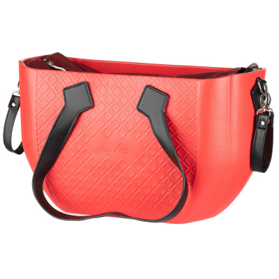 Сумка Nuvita MyMia ручки еко-шкіра, килимок, ремені для коляски, червоно-чорний