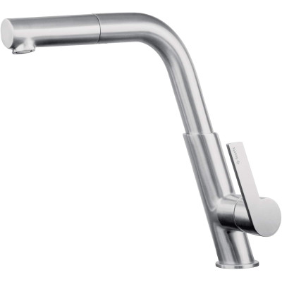 Змішувач для кухні Deante Silia, довж.виливу - 233мм, поворотний, витяжний, 1важіль, матова сталь