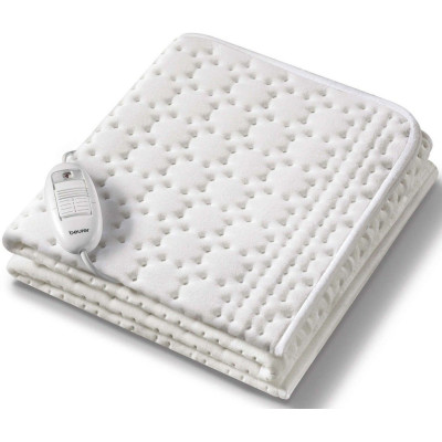 Електропростирадло Beurer, від мережі, 130х75см, 50Вт, 3 режими, бавовна, фліс, білий Електропростирадло Beurer, від мережі, 130х75см, 50Вт, 3 режими, бавовна, фліс, білий