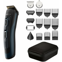 Тример Rowenta Selectium, для бороди, вусів, голови, носа, вух і тіла, мережа+акум., роторний мотор, насадок-17, чохол, титан.напил., чорний