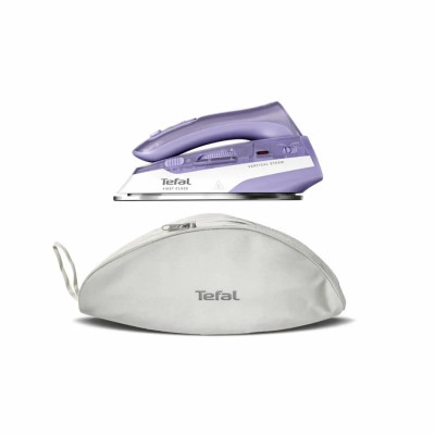 Праска Tefal дорожня First Class, 1000Вт, 65мл, паровий удар -45гр, нерж. сталь, біло-фіолетовий