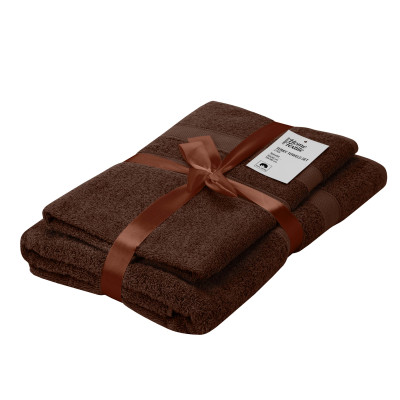 Набір рушників махрових ARDESTO Splendid 50х90см, 70х140см, 2шт, 100% бавовна, коричневий