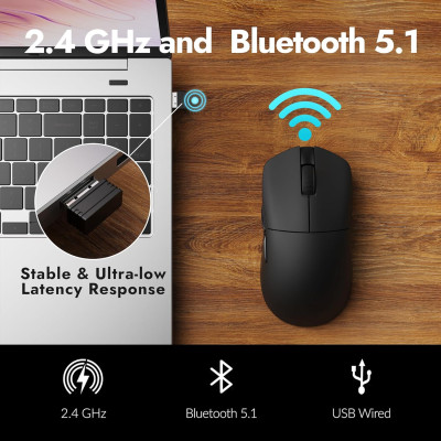 Миша Lemokey G1 USB-A/USB-C/WL/BT, 8K, чорний Миша Lemokey G1 USB-A/USB-C/WL/BT, 8K, чорний