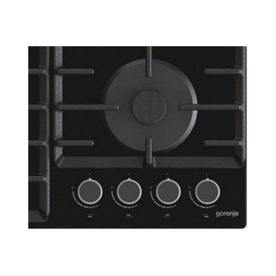 Варильна поверхня Gorenje газова на склі, 60см, чавун, чорний