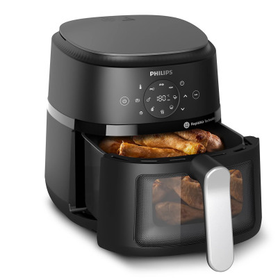 Philips Мультипіч Ovi digital, 1500Вт, чаша-4.2л, сенсорне керування, 13 авто. програм, віконце, пластик, чорний