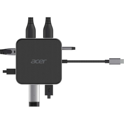 Acer Хаб USB-С > HDMI/DP/2xUSB-A3.2/USB-C/RJ45/mini-jack, 0.15м, чорний