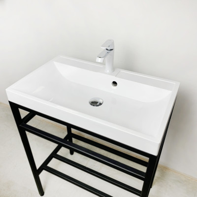 Раковина, умивальник Adamant STRENG NEW, штучний камінь, прямокут., з отвором для змішувача, з отвором для переливу, 690x410x123мм, накладний, білий Раковина, умивальник Adamant STRENG NEW, штучний камінь, прямокут., з отвором для змішувача, з отвором для переливу, 690x410x123мм, накладний, білий